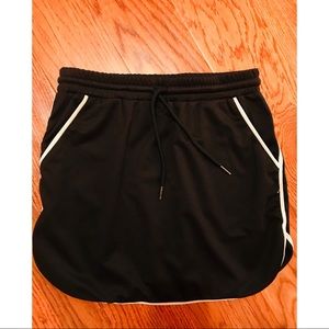 Black mini drawstring skirt